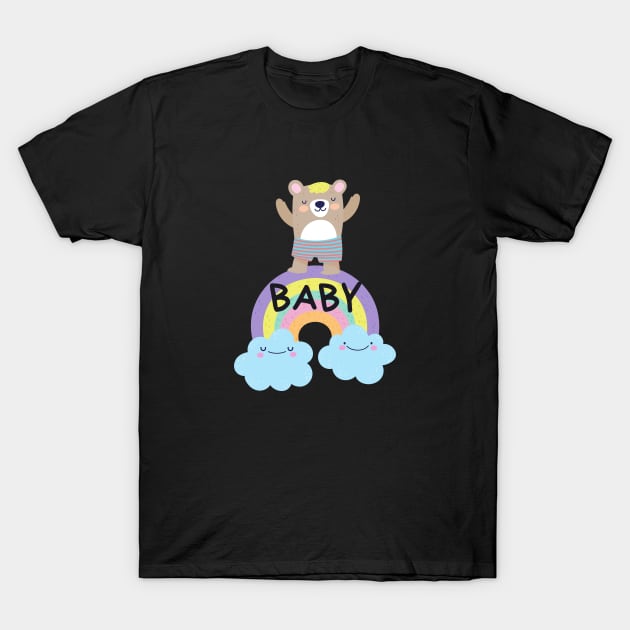 Baby Bear Rainbow T-Shirt by Mplanet